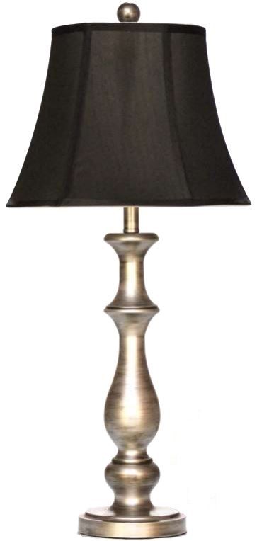H & H Lamp Silver Metal Lamp