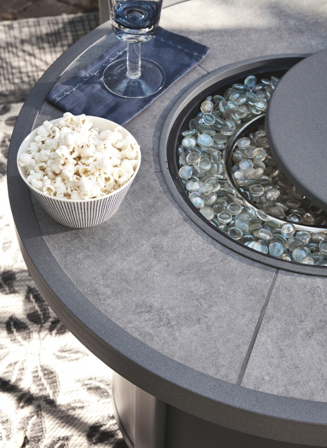 Signature Design by Ashley® Donnalee Bay Dark Gray Round Fire Pit Table 2