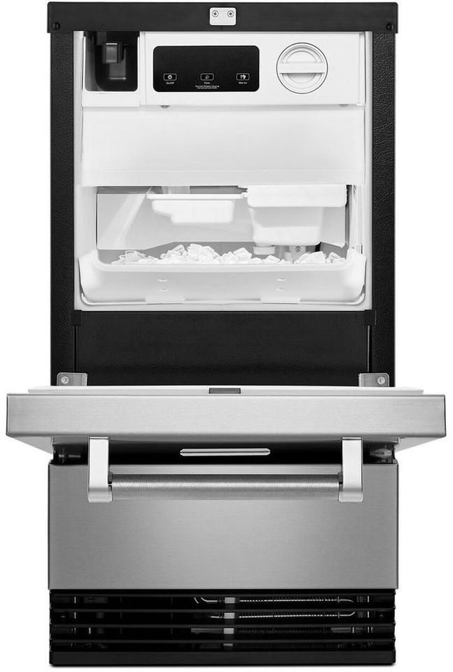 KitchenAid® 18" Stainless Steel with PrintShield™ Finish Automatic Ice Maker-KUID308HPS-1