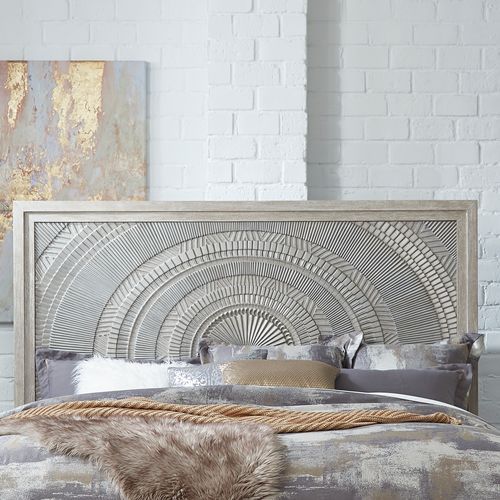 Liberty Furniture Belmar Washed Taupe & Silver Champagne Queen Panel Bed-3