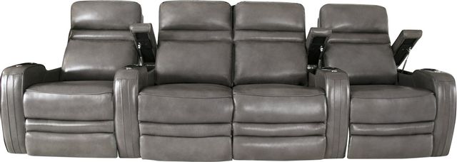 RowOne Cortés Home Entertainment Seating Gray 4-Chair Row with Loveseat 2