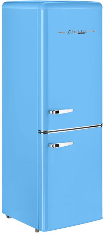 Unique® Appliances Classic Retro 7.0 Cu. Ft. Robin Egg Blue Counter Depth Freestanding Bottom Freezer Refrigerator 5