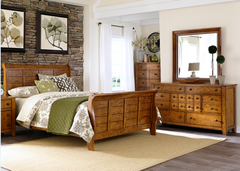 Liberty Grandpas Cabin Bedroom King Sleigh Bed, Dresser and Mirror Colection