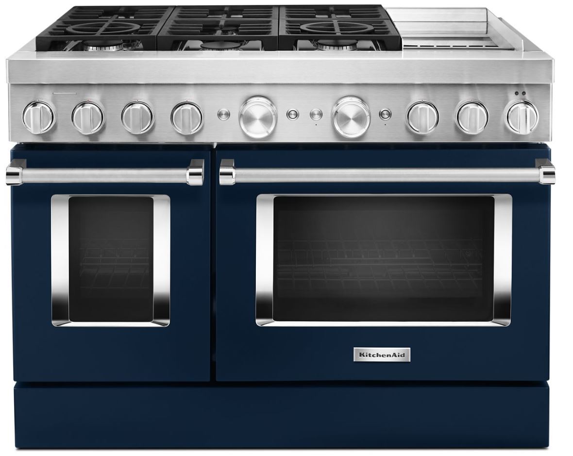 kitchenaid double oven gas range 48