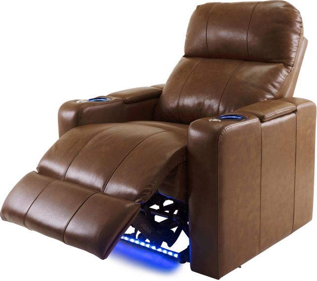 RowOne Prestige Home Entertainment Seating Brown 2-Arm Power Recliner 2
