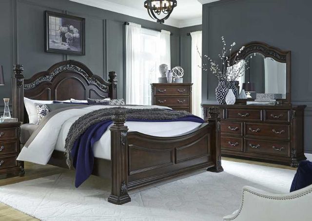 Liberty Messina Estates Bedroom Queen Poster Bed, Dresser, and Mirror Collection
