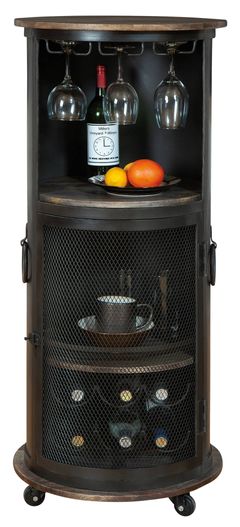 Howard Miller® Half Pint Aged Iron Black Wine and Bar Cabinet