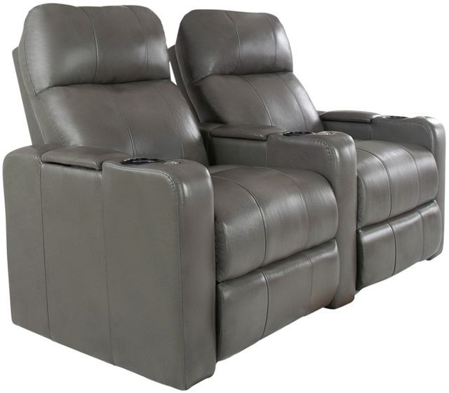 RowOne Prestige Home Entertainment Seating Gray 2-Chair Straight Row 2