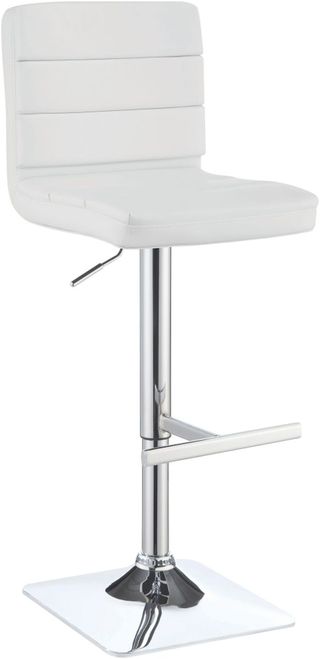 Coaster® 2-Piece White/Chrome Upholstered Adjustable Stool Set