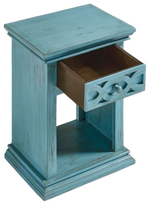Progressive® Furniture Luna Antique Turquoise Nightstand-2