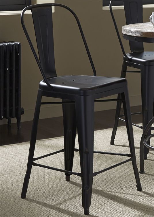 Liberty Furniture Vintage Series Black Back Counter Chair - Set of 2-2