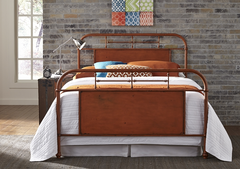 Liberty Furniture Vintage Distressed Orange Queen Metal Bed