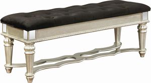 Coaster® Heidi Metallic Platinum Upholstered Bench