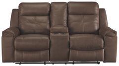 Signature Design by Ashley® Jesolo Coffee Double Reclining Loveseat with Console