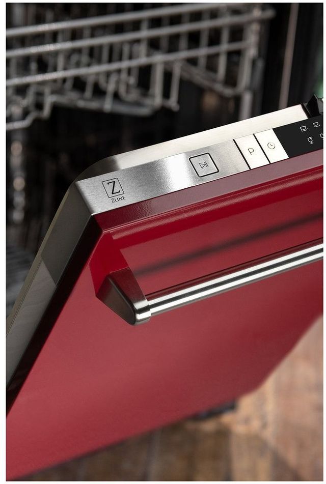 ZLINE 24" Red Gloss Built In Dishwasher 3