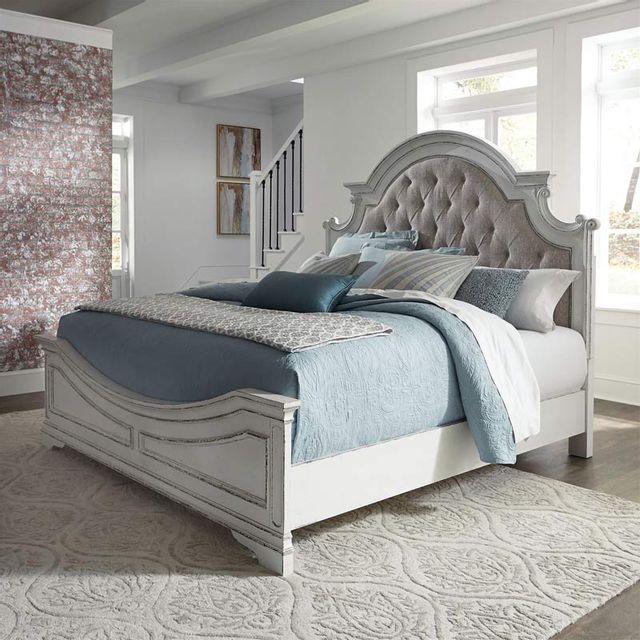 Liberty Magnolia Manor Queen Upholstered Bed, Dresser, Mirror & Nightstand-2