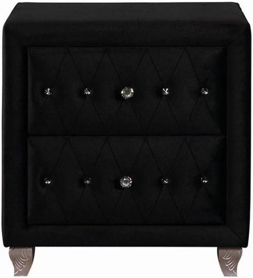 Coaster® Deanna Black Upholstered Nightstand | Evans Furniture ...