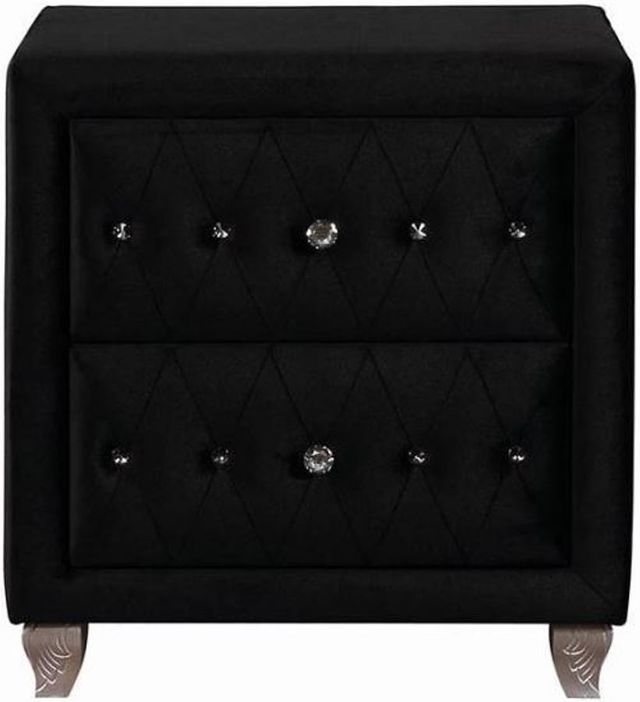 Coaster® Denna Black Upholstered Nightstand