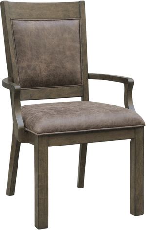 Drew & Jonathan Home Denman Rich Brown/Deetex Chocolate Dining Arm Chair