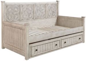 Liberty Heartland Antique White Twin Trundle Bed