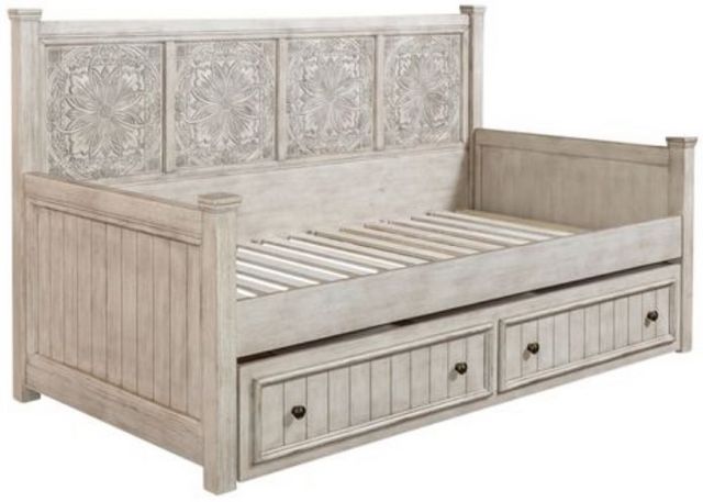 Liberty Heartland Antique White Twin Trundle Bed-0