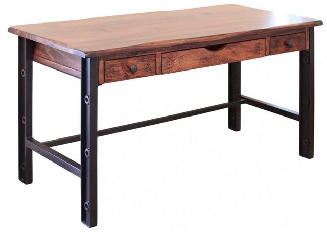 International Furniture Direct Parota Brown Writing Desk-0