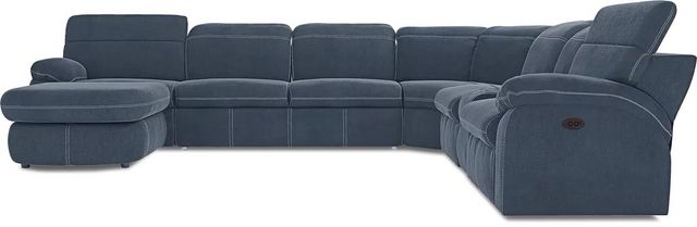 Crescent Place Navy LAF Chaise 6 Piece Power Reclining Sleeper Sectional-3