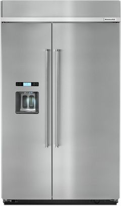 KitchenAid® 29.5 Cu. Ft. Stainless Steel Built In Side By Side Refrigerator-KBSD618ESS