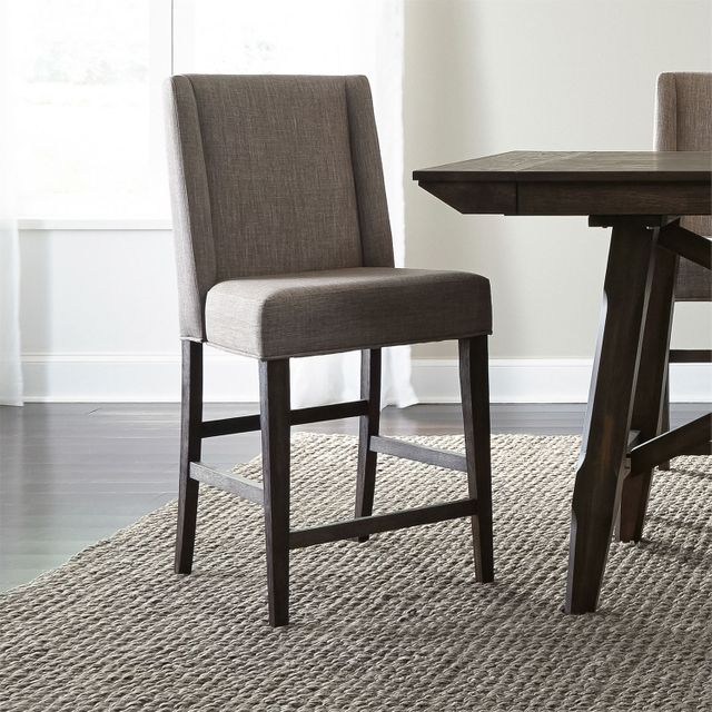 Liberty Furniture Double Bridge Dark Chestnut Upholstered Counter Chair-2