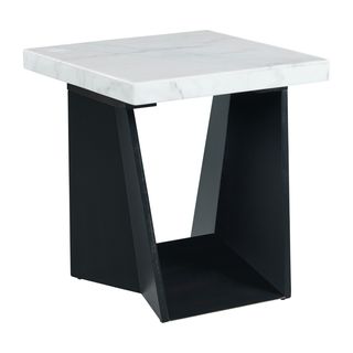 Elements Beckley White Marble Top End Table