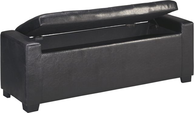 Signature Design by Ashley® Benches Black Upholstered Storage Bench 1
