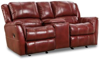 Living Room Gentry Red Leather Loveseat
