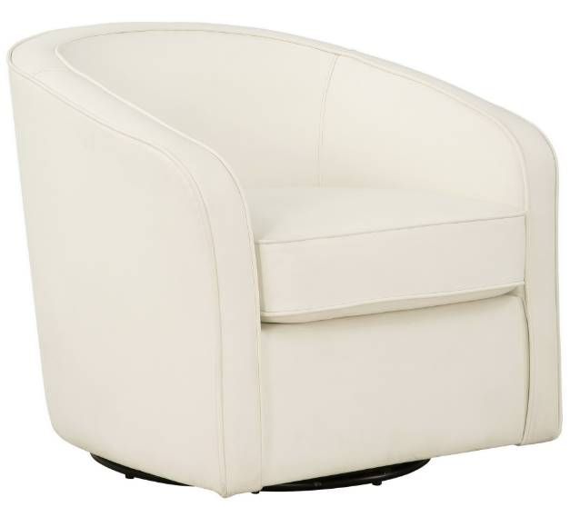 Coast2Coast Home™ Acadia White Swivel Accent Chair | Evans Furniture ...