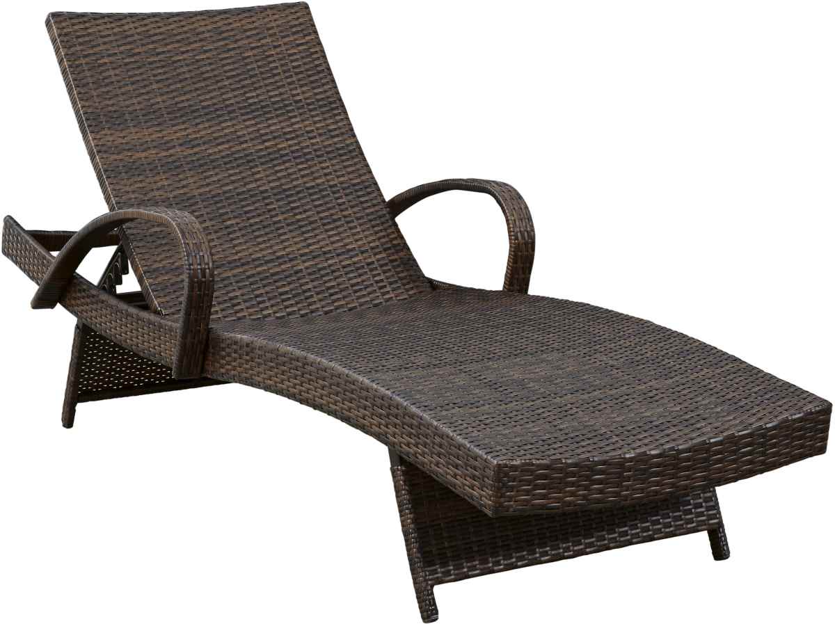 brown metal chaise lounge