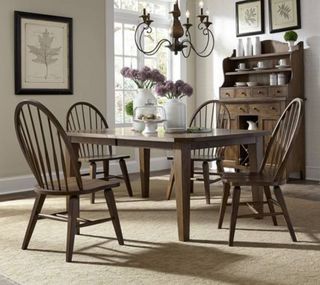 Liberty Hearthstone 5-Piece Rustic Oak Rectangular Table Set