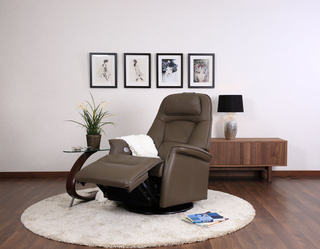 Fjords® Relax Stockholm Dark Brown Small Dual Motion Swivel Recliner 1