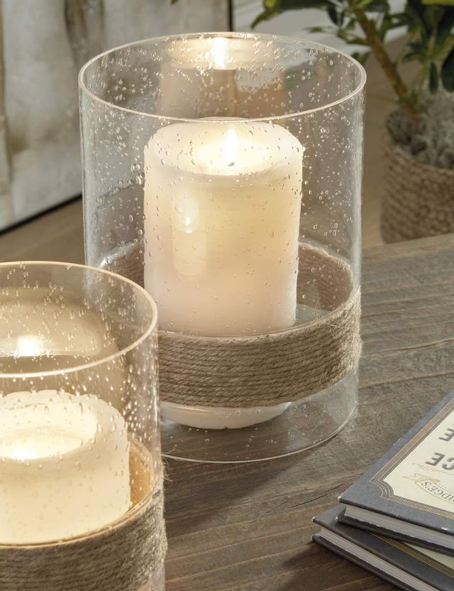 Signature Design By Ashley® Eudocia Set Of 2 Clear Candle Holders Midwest Clearance Center 