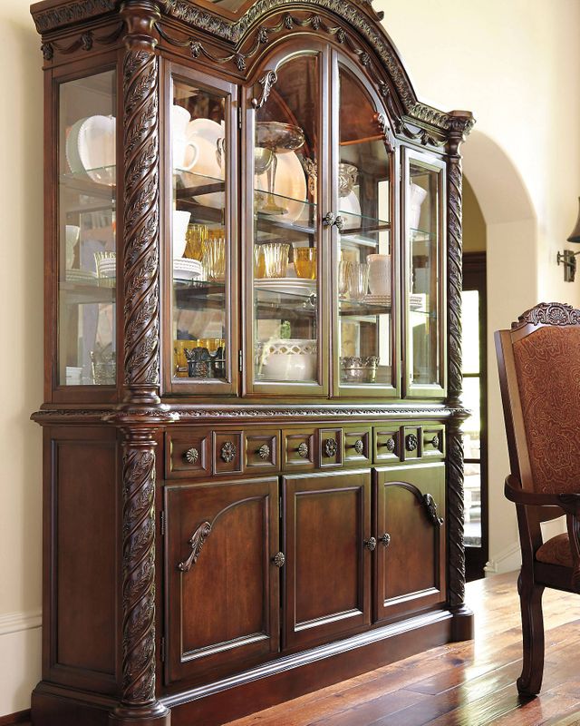 Millennium By Ashley North Shore Dark Brown Dining Room China Hutch D553 81 Ideal Furniture Central California Area