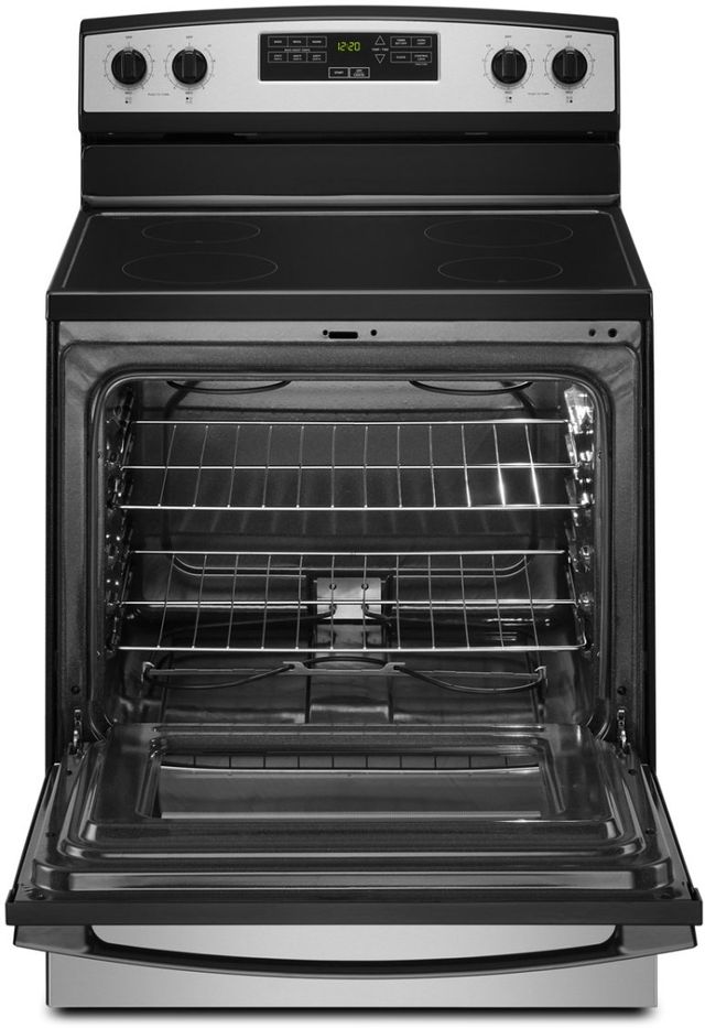 Amana® 30" Stainless Steel Freestanding Electric Range Judd & Black