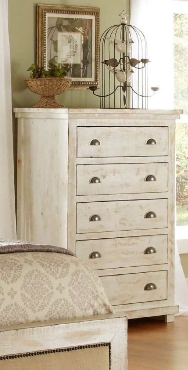 Progressive® Furniture Willow Distressed White Chest Bob Mills Furniture