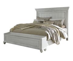 Benchcraft® Kanwyn Whitewash Queen Panel Bed with Storage