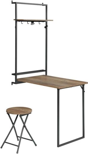 Coaster® Riley 2-Piece Rustic Oak/Sandy Black Foldable Wall Desk Set