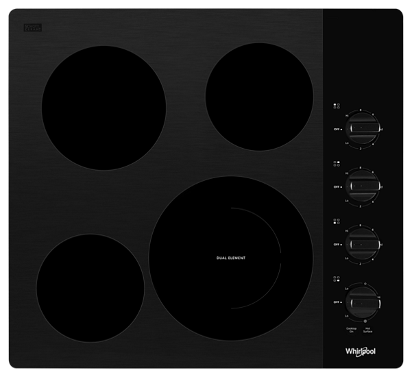 Whirlpool® 24" Black Electric Cooktop-WCE55US4HB