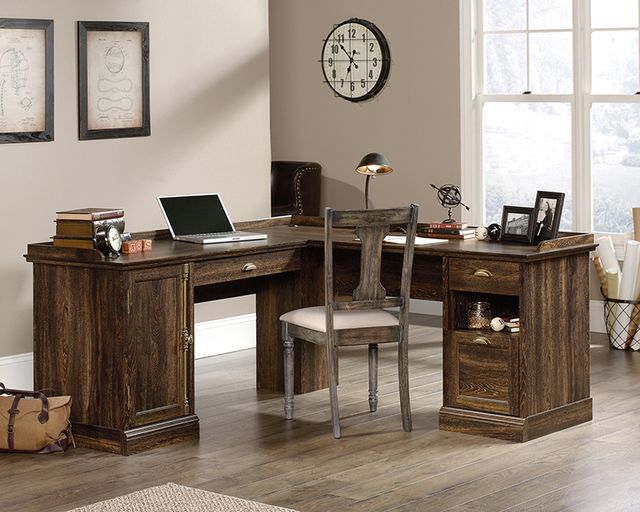 Sauder® Barrister Lane® Iron Oak L-Shaped Desk 6