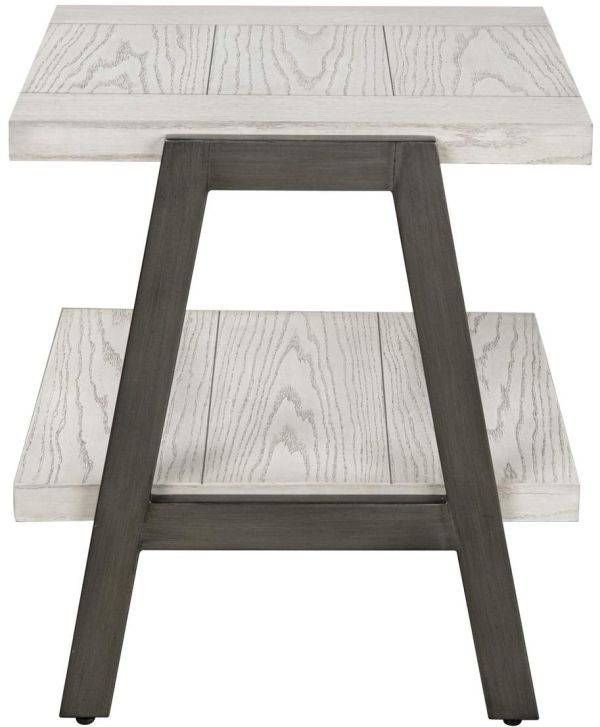 Lane® Home Furnishings 70052 Marcel Whitewash and Pewter End Table 1