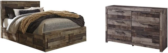 Benchcraft® Derekson 4-Piece Multi Gray King Panel Bed 