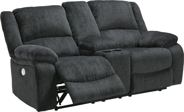 Signature Design by Ashley® Draycoll Slate Double Power Reclining Loveseat with Console-1