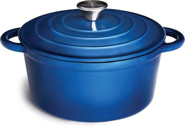 Napoleon® 4-Quart Blue Cast Iron Round Casserole Dish