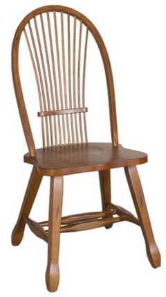Liberty Treasures Rustic Oak Bow Back Side Chair-Black