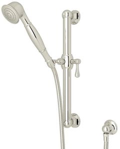 Rohl® Palladian® Shower Collection 24" Polished Nickel Decorative Grab Bar Set With Single-Function Handshower Hose And Outlet